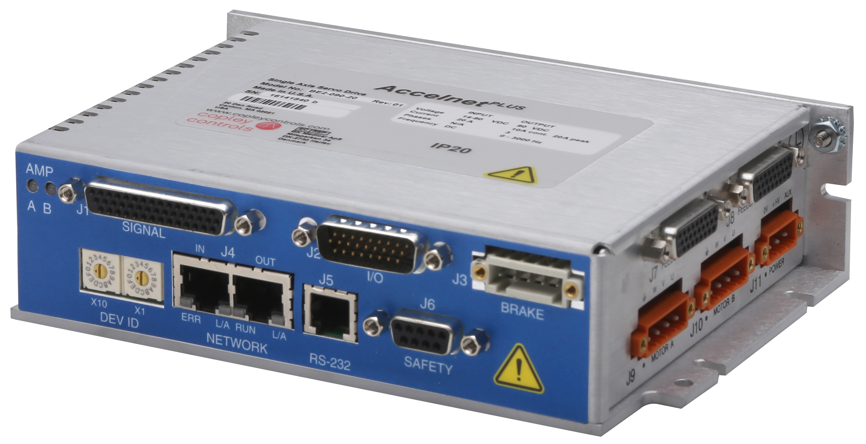 Stepnet Plus Panel: Ein- oder zweiachsiger Schrittmotorregler mit EtherCAT (im Gehäuse)