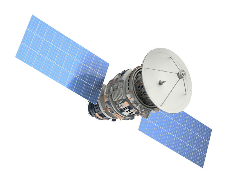 Satellit mit Reaktionsrad als Lagerregelung