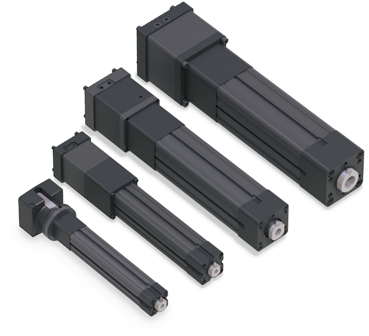 RSA-HT Serie von elektrischen Stellzylindern auf Basis Planetengewindetrieb. Kräfte bis 58kN. Externer Motor.